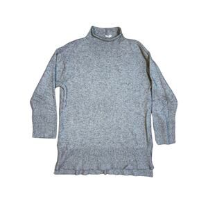 Anthropologie Moth Saskia Tunic Sweater Gray Mock Neck Longline M